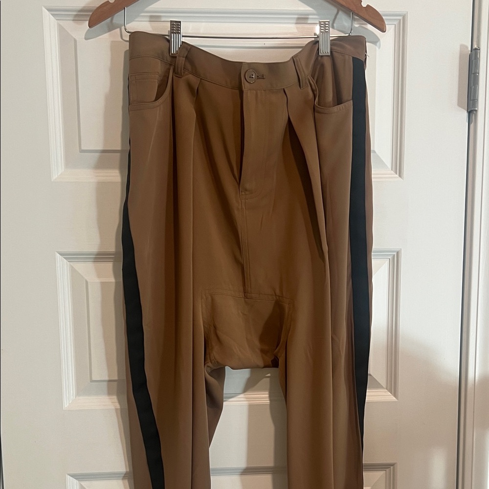 Women’s Tan Pants with Black Stripe pants